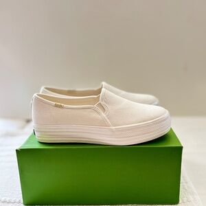 kate spade for Keds white platform canvas shoes